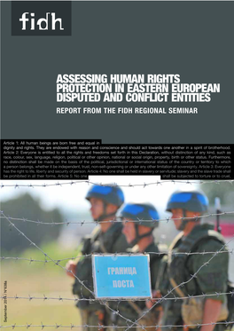 Assessing Human Rights Protection in Eastern European Disputed and Conflict Entities Report from the Fidh Regional Seminar
