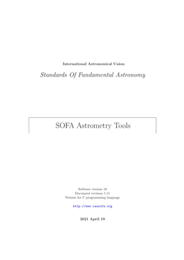 SOFA Astrometry Tools