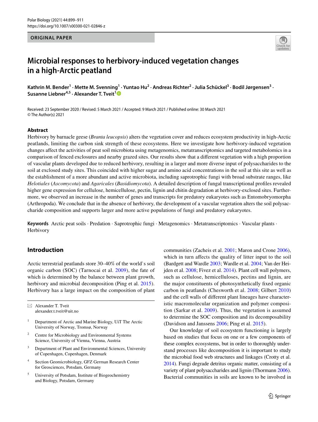 Microbial Responses to Herbivory-Induced Vegetation