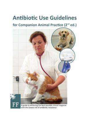 Antibiotic Use Guidelines for Companion Animal Practice (2Nd Edition) Iii