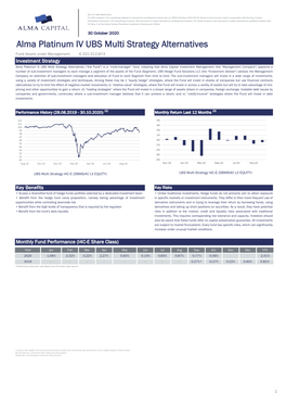 Alma Platinum IV UBS Multi Strategy Alternatives