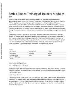 Serbia Floods Training of Trainers Modules