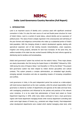 India: Land Governance Country Narrative (Full Report)