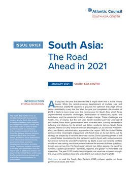 South Asia: the Road Ahead in 2021