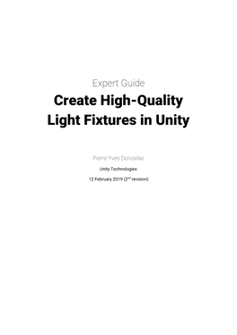 Create High-Quality Light Fixtures in Unity