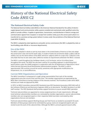 History of the National Electrical Safety Code ANSI C2