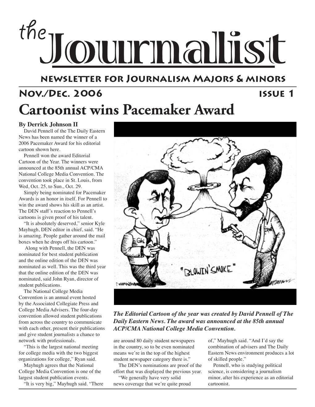 Cartoonist Wins Pacemaker Award