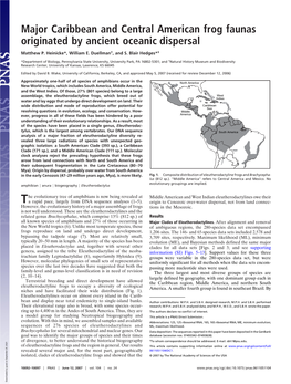 Major Caribbean and Central American Frog Faunas Originated by Ancient Oceanic Dispersal