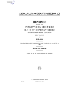 American Land Sovereignty Protection Act Hearings
