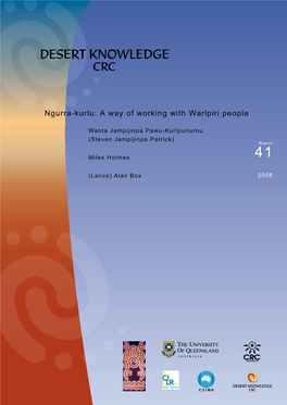Ngurra-Kurlu: a Way of Working with Warlpiri People