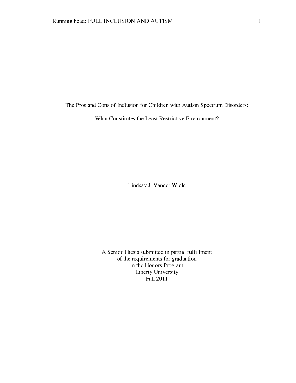 The Pros and Cons of Inclusion for Children with Autism Spectrum Disorders