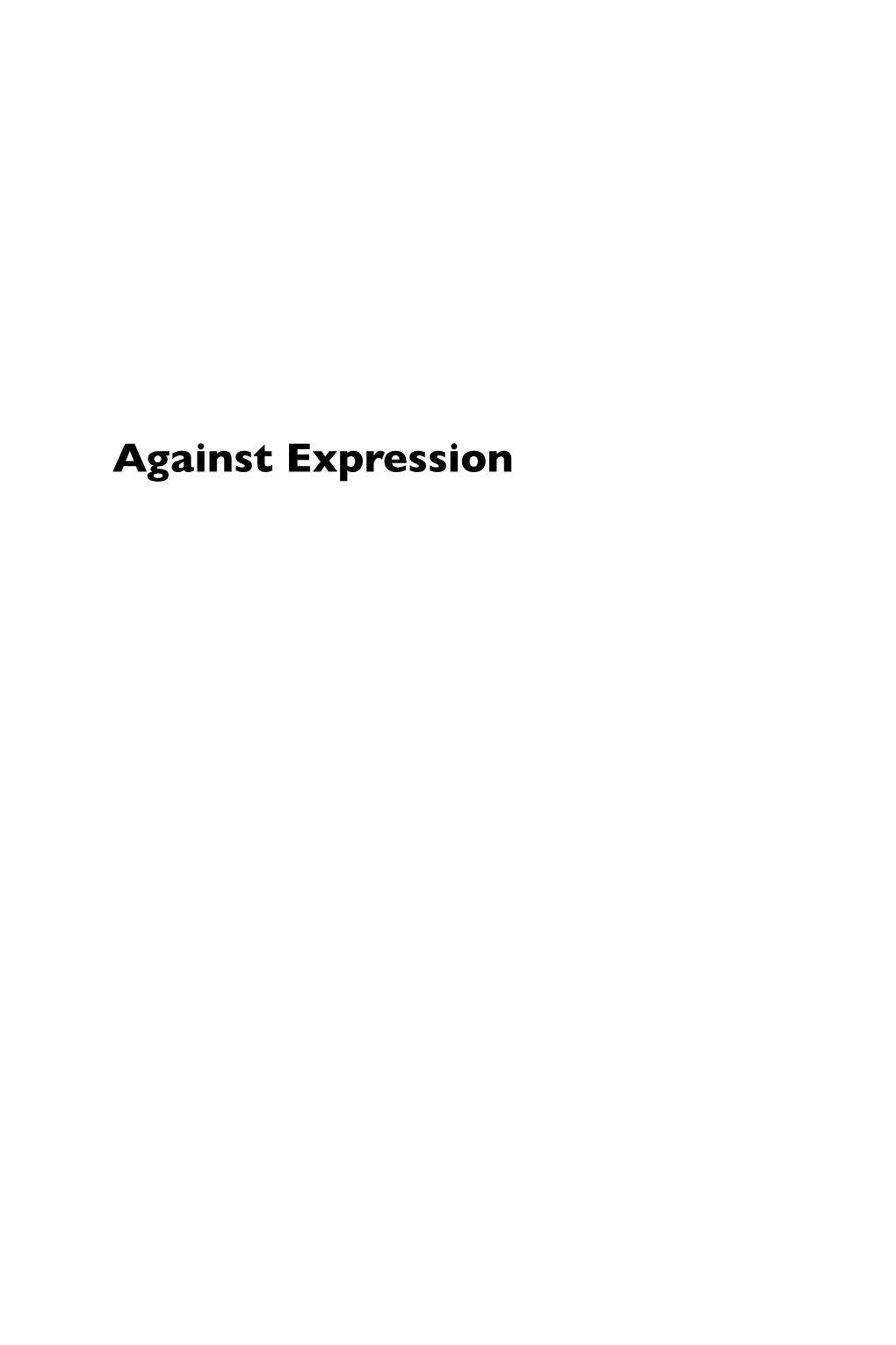 Against Expression an Anthology of Conceptual Writing