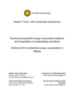 Exploring Household Energy Consumption Patterns and Inequalities in Sustainability Transitions
