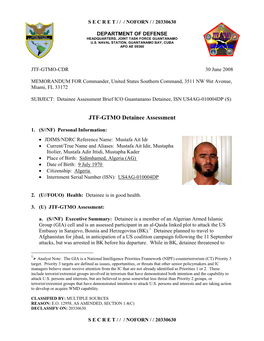 JTF-GTMO Detainee Assessment