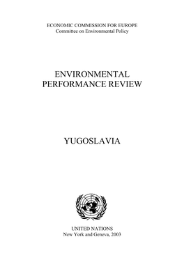 Environmental Performance Review Yugoslavia