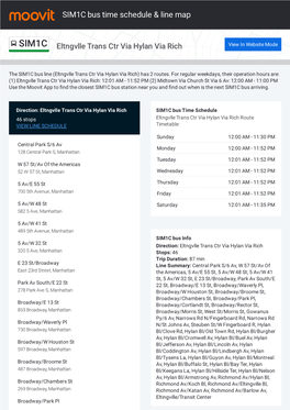 SIM1C Bus Time Schedule & Line Route