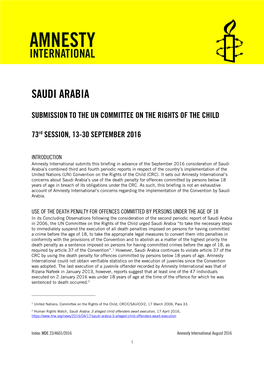 Saudi Arabia: Submission to the UN Committee on the Rights of the Child