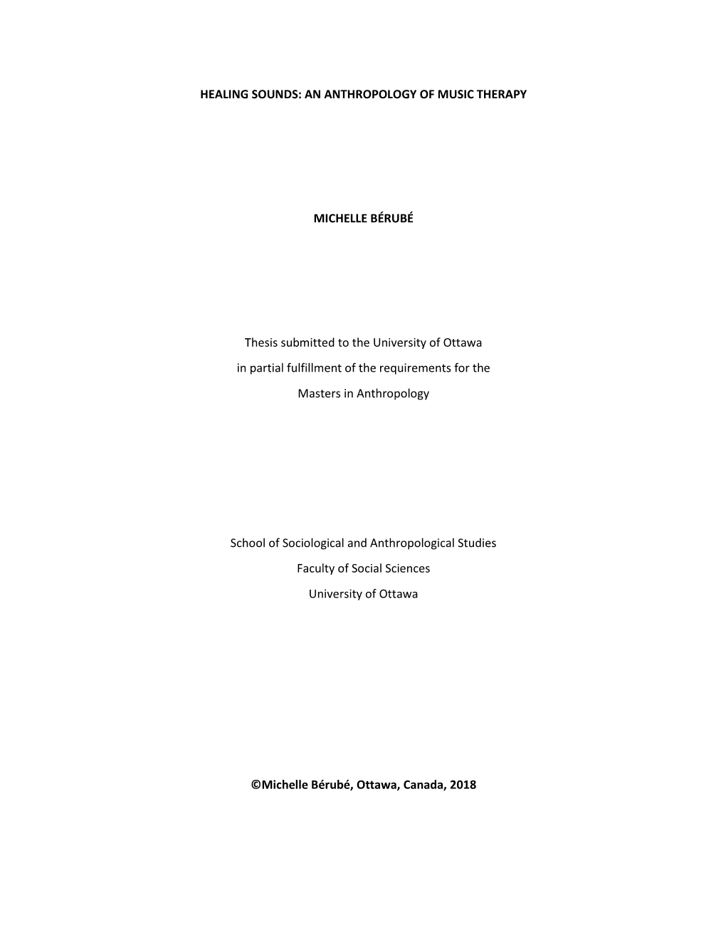 Healing Sounds: an Anthropology of Music Therapy