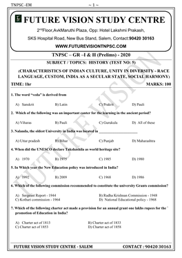 FUTURE VISION STUDY CENTRE 2Ndfloor,Avkmaruthi Plaza, Opp: Hotel Lakshmi Prakash, SKS Hospital Road, New Bus Stand, Salem, Contact:90420 30163