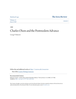 Charles Olson and the Postmodern Advance George F