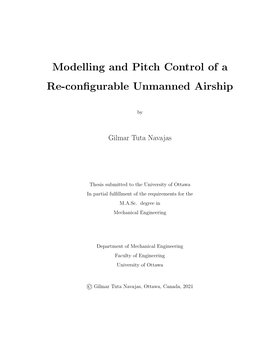 Modelling and Pitch Control of a Re-Configurable Unmanned Airship