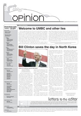 Welcome to UMBC and Other Lies Bill Clinton Saves the Day in North Korea