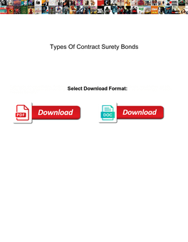Types of Contract Surety Bonds