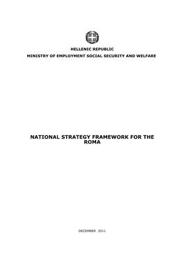 National Strategy for the Social Inclusion of ROMA