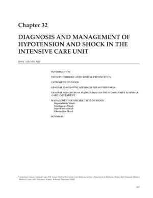 Chapter 32 Diagnosis and Management of Hypotension and Shock in the Intensive Care Unit