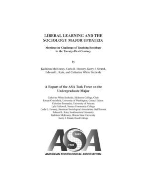 Liberal Learning and the Sociology Major (Eberts, Paul, Carla B