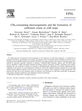 CH4-Consuming Microorganisms and the Formation of Carbonate Crusts at Cold Seeps