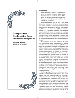 Mesopotamian Mathematics: Some Historical Background 151