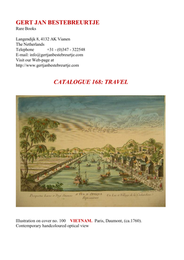 Gert Jan Bestebreurtje Catalogue 168: Travel