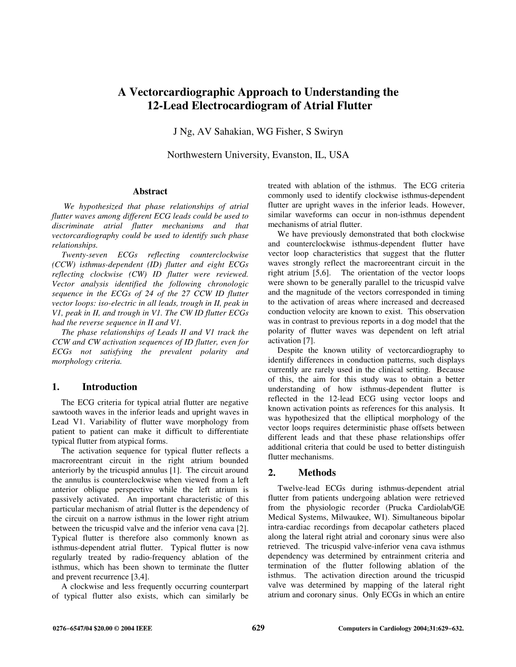 A Vectorcardiographic Approach to Understanding the 12-Lead Electrocardiogram of Atrial Flutter