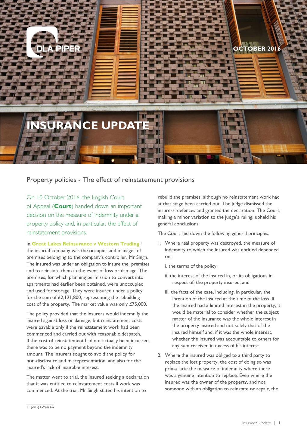 Insurance Update