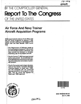 MASAD-83-22 Air Force and Navy Trainer Aircraft Acquisition Programs