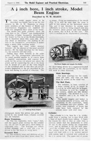 2" Inch Bore, 1 Beam Engine Model