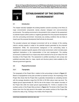 Establishment of the Existing Environment