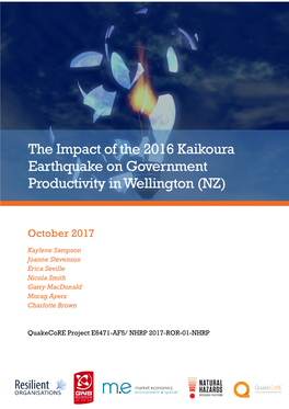 The Impact of the 2016 Kaikoura Earthquake on Government Productivity in Wellington (NZ)