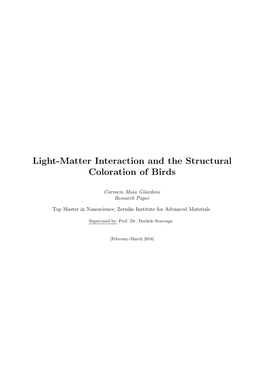 Light-Matter Interaction and the Structural Coloration of Birds