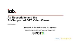 Ad Receptivity and the Ad-Supported OTT Video Viewer