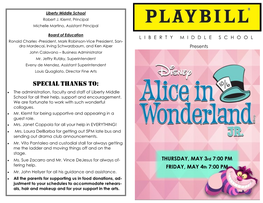 Alice in Wonderland Jr Playbill 2018.Pdf
