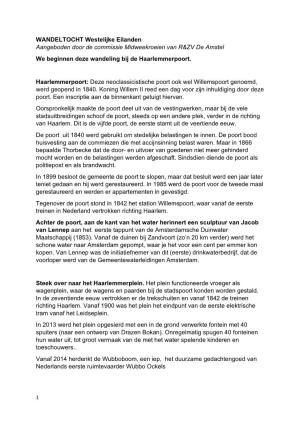 Westelijke Eilanden Aangeboden Door De Commissie Midweekroeien Van R&ZV De Amstel We Beginnen Deze Wandeling Bij De Haarlemmerpoort