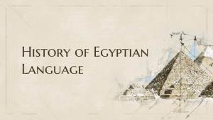 History of Egyptian Language