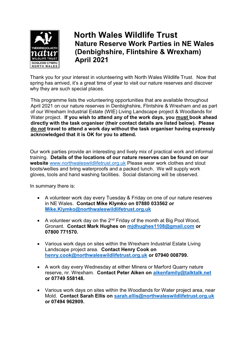 Denbighshire, Flintshire & Wrexham