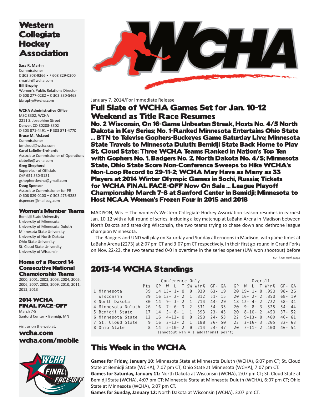 Western Collegiate Hockey Association Sara R