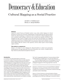 Cultural Mapping As a Social Practice