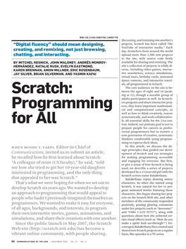Scratch: Programming For