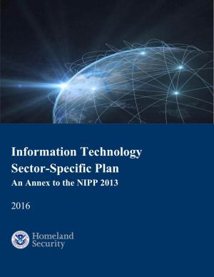 Information Technology Sector-Specific Plan 2016