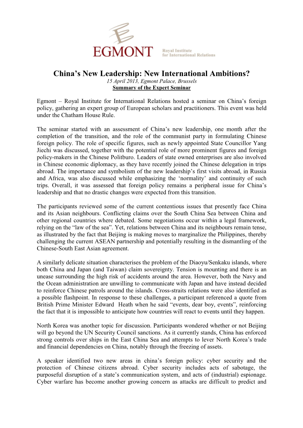 China's New Leadership